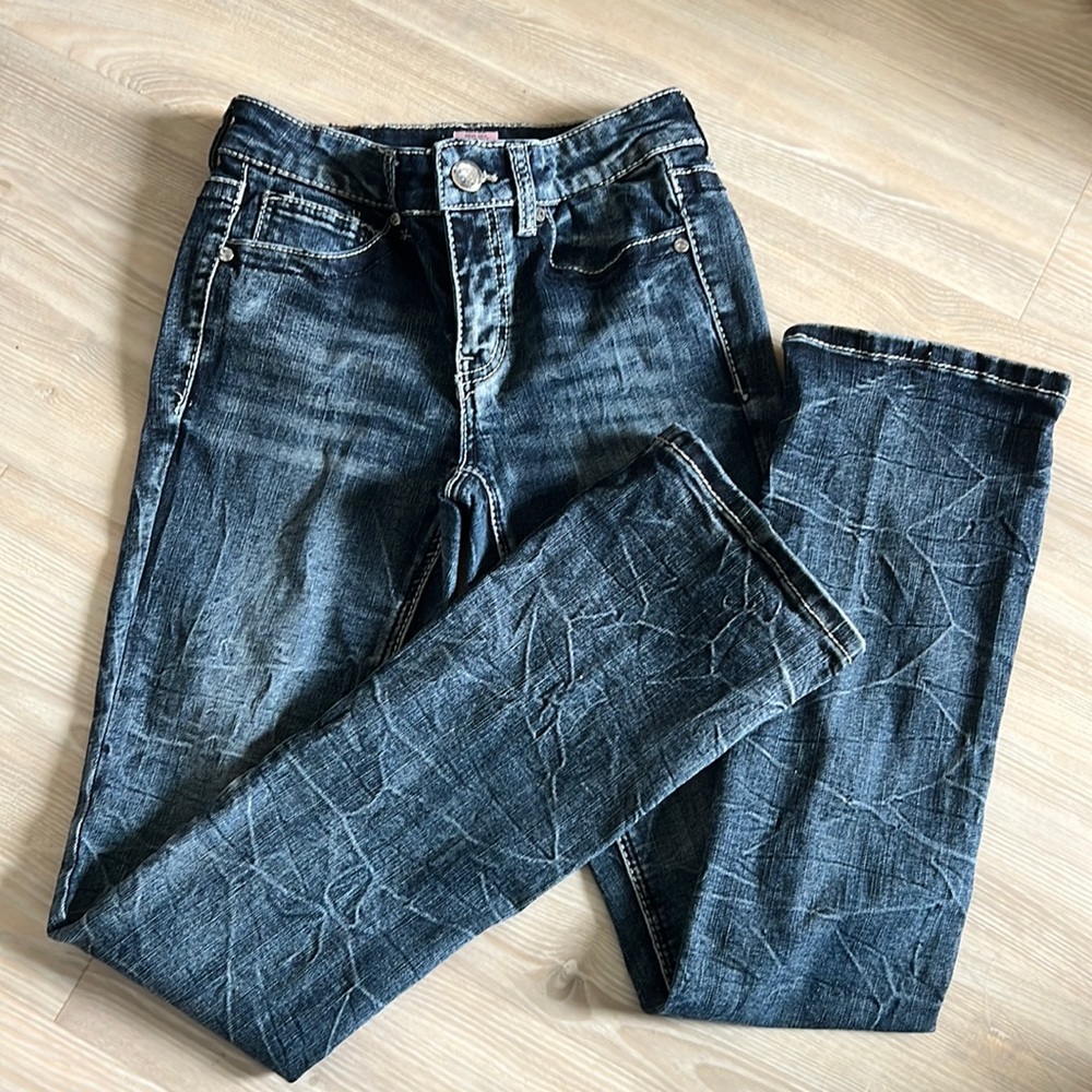 True Luck girls denim jeans rhinestone - size 5/6